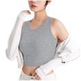 thumbnail image 4 of SwiftWear Womens U Back Sports Shaping Bras Padded High Neck Crop Workout Cotton Tank Tops, 4 of 7