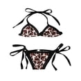 thumbnail image 1 of Baby Girls Leopard Bikini Sets Halter Bra Tops and Bandage Bottoms Bathing Suit, 1 of 6