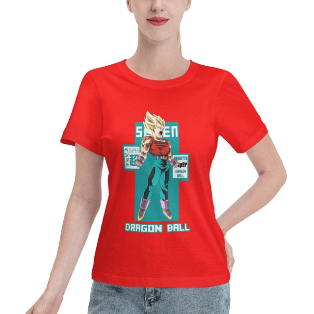 T-Shirt Basique à Manches Courtes pour Femmes Super Saiyan