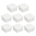 thumbnail image 1 of Unique Bargains 8Pack 25mmx25mm(0.98inch) Plastic Tubing Plug Square Post End Caps White, 1 of 6