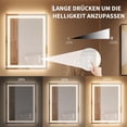 thumbnail image 3 of Arched LED Bathroom Mirror with Front and Backlight, Dimmable Anti-Fog Vanity Mirror, Shatter-Proof Wall Mirror with 3 Light Colors, Memory Function, Horizontal or Vertical Mount, 3 of 7