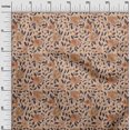 thumbnail image 3 of oneOone Tissu Polyester Spandex Orange Floral Rétro Matériel de Couture Imprimé Tissu au Mètre 56 Pouces de Large, 3 of 5