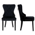 thumbnail image 4 of Costaelm Modern Tufted Velvet Dining Side Chair, Navy Blue (Set of 2), 4 of 7