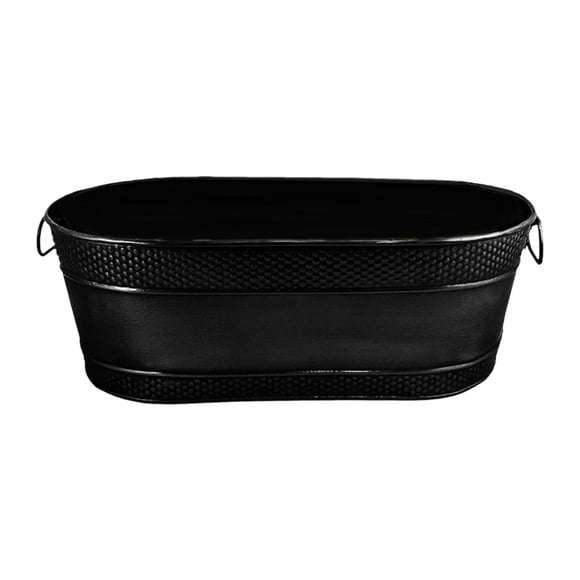 Luzkey Galvanized Tub Ice Bucket ,Lightweight Sturdy Rustic for Parties Metal Drink Buckets Beer Buckets for s Chilling , Black
