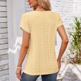 thumbnail image 4 of Timegard Hauts d'Été pour Femmes, Oeillets, Col Rond, Blouse à Manches Courtes Pétale, Chic Décontracté, Hauts Amples, 4 of 7