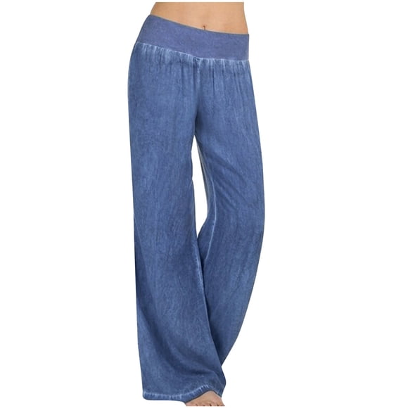 Pisexur Wide Leg Pants for Women, Casual Trousers Elastic Waist High Rise Solid Loose Long Pants Sweatpants Lounge Pants
