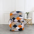 thumbnail image 2 of 4-Piece Furniture Protector Striped Plaid Reclining Case With Pockets  1 Seat   Recliner Furniture Cover With Elastic Bottom, 2 of 13