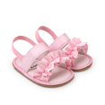 thumbnail image 2 of Baby Toddler Girls Soft Open Toe Summer Sandals Flower Princess Flat Shoes, 2 of 6