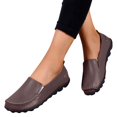 thumbnail image 2 of B91xZ Mocassins Plats Décontractés pour Femmes Bout Rond Talon Haut Bloc, Café 7.5, 2 of 5