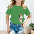 thumbnail image 2 of GDREDA Vêtements Fille Enfant Filles Mignon Mode Imprimé Décontracté Ample Col Rond Manches Courtes Tee Été T-Shirt Hauts Filles Manches Courtes Hauts Vert,2-4 Ans, 2 of 4