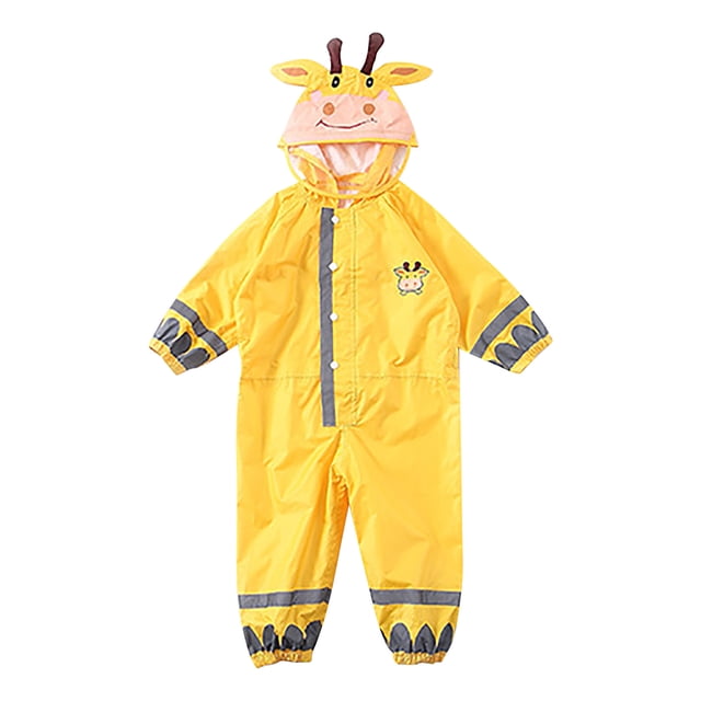 EGNMCR Camping et Randonnée Tridimensionnel Garçon Bébé Enfant Imperméable une-Pièce Fille Mince à Capuche Imperméable Enfant Imperméable Enfants