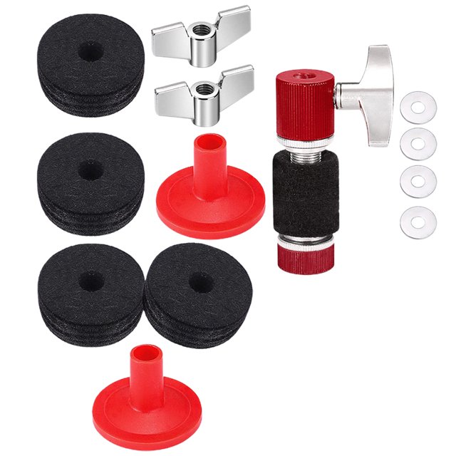 WASHWEPE Clutch Pedal Pad Drum Cymbal Pad Set Felt Red 1 Set