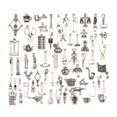 thumbnail image 1 of 65pcs Assorted Tool Shape Alloy Pendants Charms DIY Jewelry Making Accessory for Necklace Bracelet (Silver), 1 of 7