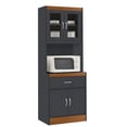 thumbnail image 1 of Hodedah Kitchen Cabinet 1 Drawer and Space for Microwave in Gray-Oak Wood, 1 of 1