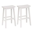 thumbnail image 1 of PJ Wood Saddle-Seat 29 Inch Kitchen and Bar Counter Stool, White, Set of 2, 1 of 10
