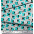 thumbnail image 2 of Soimoi Green polyester Crepe Fabric Monitor & Bossy Girl Decor Fabric Printed Yard 52 Inch Wide, 2 of 3