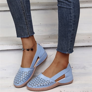 Loafers for Women Memory Foam Slip On Sneakers Comfort Fall Walking Shoes Casual Canvas Flat Shoes Clearance Sale