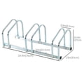 thumbnail image 2 of HOMCOM 3-Bike Bicycle Floor Parking Rack Cycling Storage Stand Silver, 2 of 9