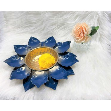 Small Lotus Urli Style Bowl in Blue