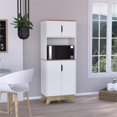 thumbnail image 2 of FM FURNITURE Brussel Armoire de Garde-Manger pour Micro-Ondes à 2 Portes en Bois d'Ingénierie, Blanc, 2 of 7