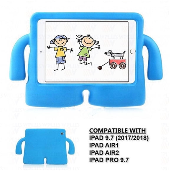 [PST] iPad Air 1 2 9.7" 2017 2018, iPad Pro 9.7" Kid Case, 3D Silicone Shockproof Children Kids Protective Stand Case Cover