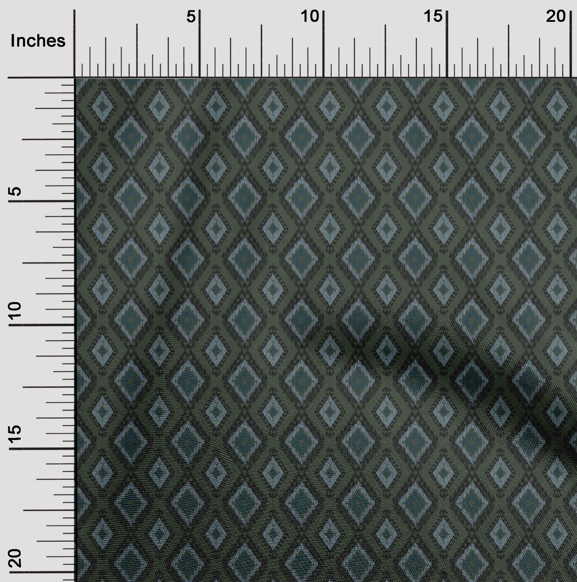 oneOone Georgette Viscose Fabric Argyle Style Ikat Print Fabric By The Yard 42 Inch Wide
