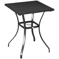 thumbnail image 1 of Outsunny Table de Salle à Manger en Osier avec Trou pour Parasol Table Basse, Noir, 1 of 10
