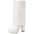 thumbnail image 2 of LSLJS Oversized Pants Boots Round Toe Waterproof Platform High Heels Thick Solid Leather Candy Colored Fashion Boots, 2 of 9