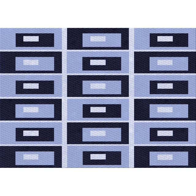 Ahgly Company Machine Washable Indoor Rectangle Transitional Blue Area Rugs, 3' x 5'