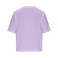 thumbnail image 4 of Women Drop Shoulder Round Neck Oversized Crop Tops Workout Tops Tees, 4 of 5