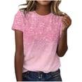 thumbnail image 2 of Jsaierl T-Shirts à Manches Courtes Dégradé Imprimé Scintillant Col Rond Fête Club Tops Été Tendance Décontracté, 2 of 4