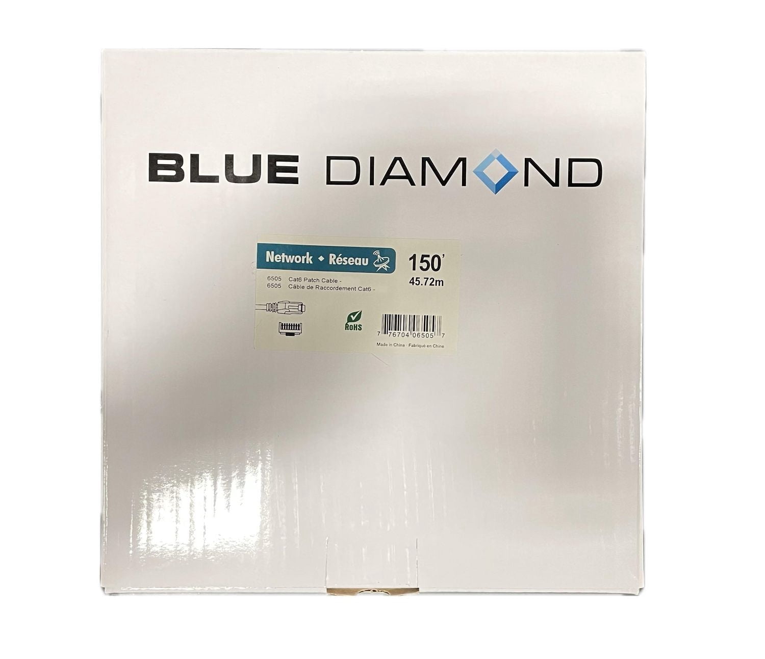 BlueDiamond Ethernet Cat6 Patch Cable CSA & UL approved - 150ft, Red