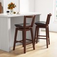 thumbnail image 4 of Costway Swivel Counter Height Bar Stool Set of 4 26" Upholstered PU Leather Kitchen, 4 of 10