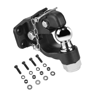 KFFKFF Pintle Hook, 20000 lbs Towing Capacity, Trailer Hitches Receiver Hook Combination 2-inch Hitch Ball, Fits for 2.5 to 3-inch Lunette Ring with Mounting Kit