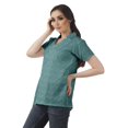 thumbnail image 3 of Moomaya Chemise Tunique Style Enveloppant pour Femmes en Coton Décontracté Col Classique Boutonné, 3 of 6
