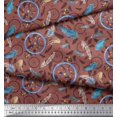 thumbnail image 3 of Soimoi Velvet Fabric Feather & Dream Catcher Home Decor Decor Fabric Printed Yard 58 Inch Wide, 3 of 3