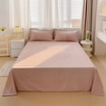 thumbnail image 2 of Wozhuo Solid Color Washed Cottons Bed Sheet And Pillowcase Set Plain Holiday Gift Duvet Sheet Three Piece Set Easter Home Decor, 2 of 7