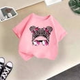thumbnail image 5 of LUOGENLI T-Shirt pour Filles Enfant Filles Mignon Imprimé Graphique Col Rond Manche Courte Tee Été Décontracté Chemise Hauts Chemises pour Filles Midi Chemises Crayon 5-6 Ans, 5 of 5