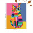 thumbnail image 3 of Colorful Abstract Cat Canvas Wall Art 15.75x11.81 Inches, 3 of 8