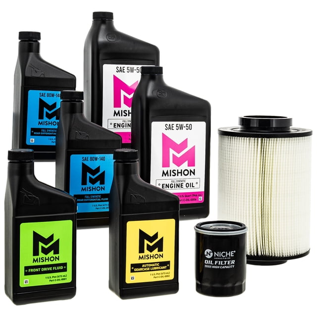 Mishon Full Service Oil Change Kit for Polaris RZR 800 S 4 UTV 2008-2014 MK1012873