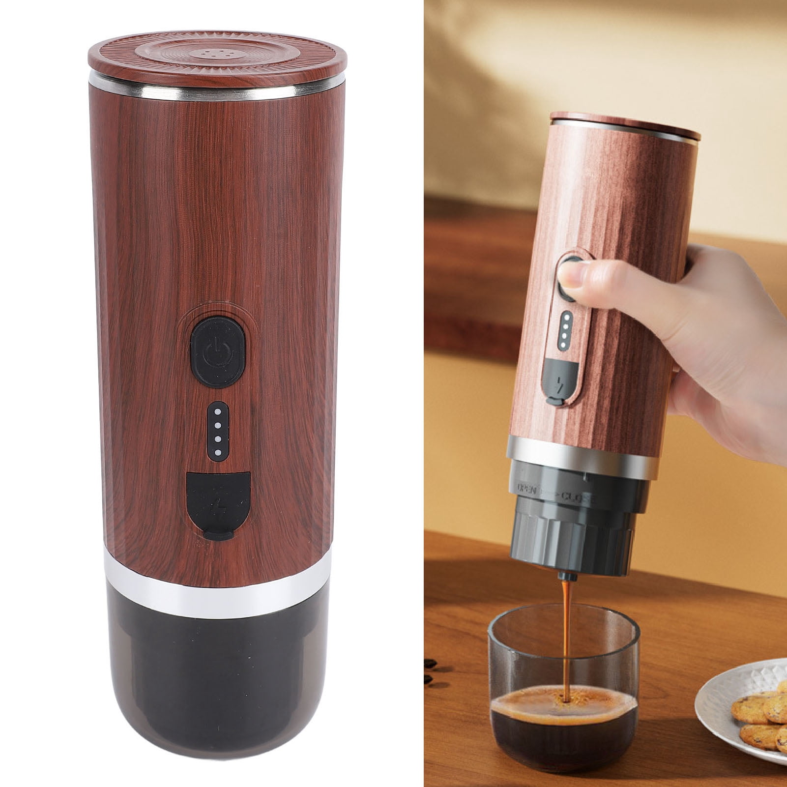 Portable Coffee Maker, Travel Coffee Maker Rechargeable 304 Stainless Steel 7500mAh 20bar Extraction Self Heating  for Outdoor