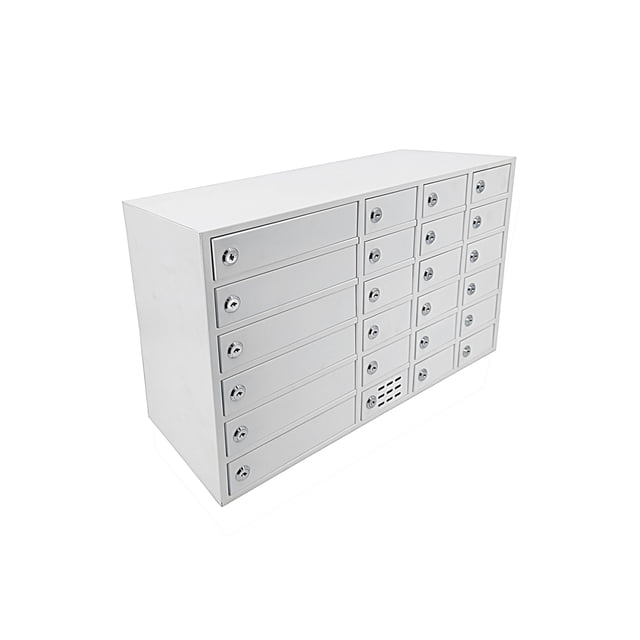 FixtureDisplays® 24-Slot Cellphone iPad USB Charging Station Lockers Assignment Mail Slot Box 24 W x 15 H x 8"D Big (8.2") and Small (4.4") Slots 15255-USB