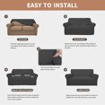 thumbnail image 4 of EcoNesxp Housse Imperméable pour Causeuse Gris Foncé Housse de Sofa Double Imperméable Convenant aux Enfants, 4 of 5