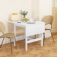 thumbnail image 2 of HOMCOM Foldable Dining Table, Drop Leaf Table with Solid Wood Frame, 2 of 10