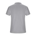 thumbnail image 4 of Homme Décontracté Uni Col Rabattu Chandail à Rayures Haute Élasticité Blouse à Manches Courtes Extensible Chandails Moulants pour Homme, Gris, TG, 4 of 8