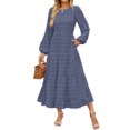 thumbnail image 1 of Gspmoly Robes d'Été pour Femmes 2025, Robe Élégante et Décontractée à Manches Longues et Col Rond pour Femmes, Robes de Cocktail Économies d'Été, 1 of 6