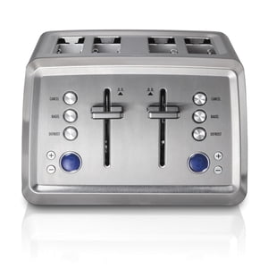 Hamilton Beach Digital 4 Slice Toaster, Extra-Wide Slots, Bagel & Defrost Settings, Stainless Steel (24796)