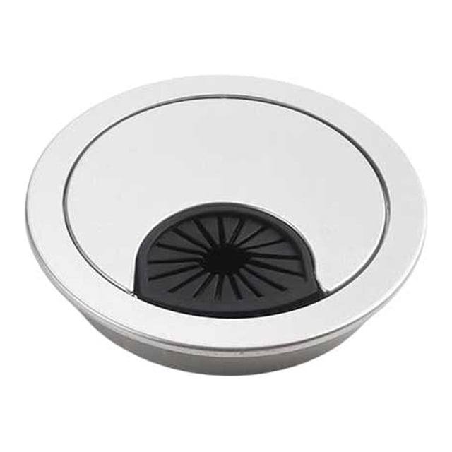 pitrice Cache-Trou de Bureau Imperméable Antirouille Réglable Câble de Table de Bureau Illet 50mm Argent 1Set