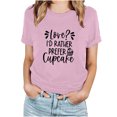 thumbnail image 3 of Cadeaux de la Saint-Valentin Mode Femme T-shirt à Manches Courtes Imprimé Col Rond Décontracté Ample, 3 of 8