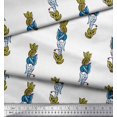 thumbnail image 2 of Soimoi Polyester Crepe Fabric Leaves & Floral Block Printed Fabric 1 Yard 42 Inch Wide, 2 of 4